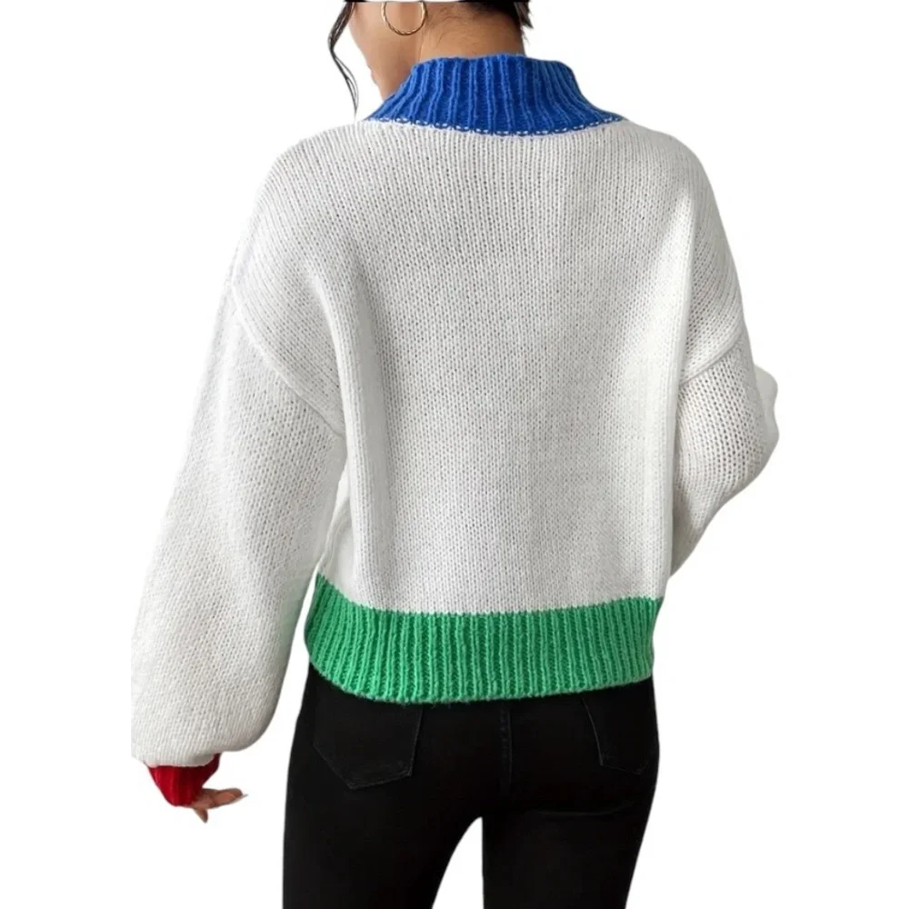 Colorblock High Neck Sweater - Picture 7 of 13